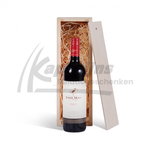 Product Luxe houten schuifkist 1 fles wijn 75 cl